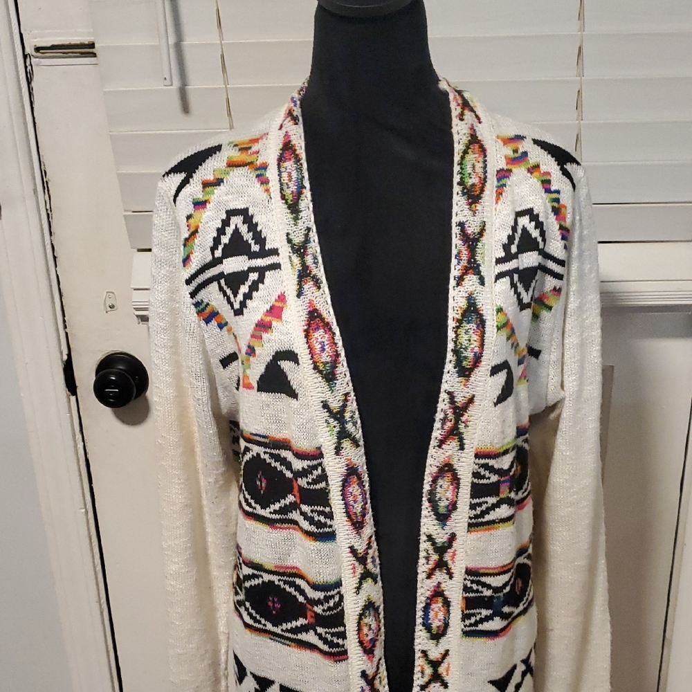 Pinklicious Chic Geometric Open Front Cardigan - Picture 4 of 8
